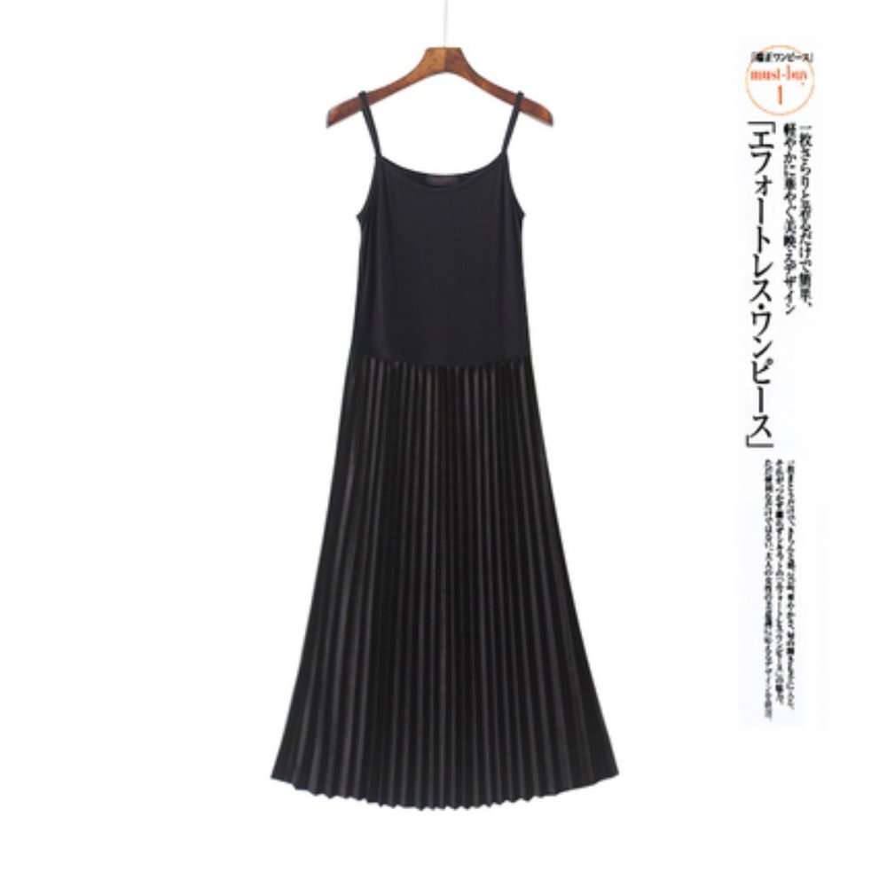 Adjustable Spagetti strap sleeveless  Black Velvet Dress S